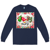 Navy Joly Nurse Long Sleeve Tee - CowhideDigitalArt