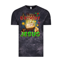 Cloud Black happy birthday jesus Vintage Tee - FaDigitalArtStudio