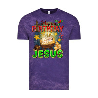 Cloud Purple happy birthday jesus Vintage Tee - FaDigitalArtStudio