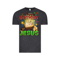 Vintage Black happy birthday jesus Vintage Tee - FaDigitalArtStudio