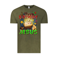 Vintage Olive happy birthday jesus Vintage Tee - FaDigitalArtStudio