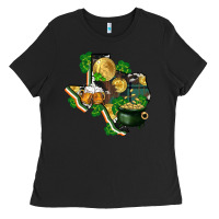 Black texas map st patrick's day Ladies Tee - FaDigitalArtStudio