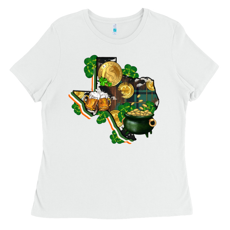 Texas Map St Patrick's Day Ladies Tee by FaDigitalArtStudio | Teevron