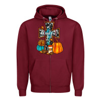 Burgundy thankful cross Zipper Hoodie - JahusDesignShop