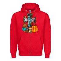 Red thankful cross Zipper Hoodie - JahusDesignShop