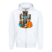 White thankful cross Zipper Hoodie - JahusDesignShop