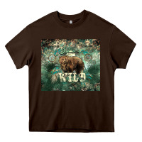 Chocolate Brown Stay wild Bear tumbler Heavy Core Tee - HowdyJamesFarm