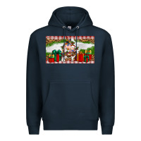 Navy Stocked christmas farm Premium Hoodie - Artiststas
