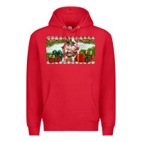 Red Stocked christmas farm Premium Hoodie - Artiststas