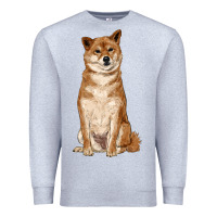 Heather Grey shiba inu Premium Sweatshirt - RanaPortraitStore