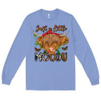 Colony Blue Just a Little Moody Long Sleeve Tee - CowhideDigitalArt