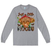 Heather Grey Just a Little Moody Long Sleeve Tee - CowhideDigitalArt