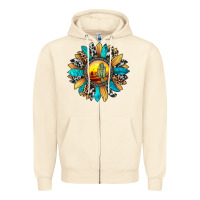 Sandshell sunset sunflower Zipper Hoodie - JahusDesignShop