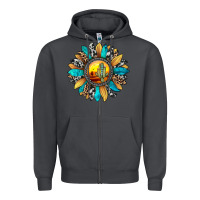 Smoke sunset sunflower Zipper Hoodie - JahusDesignShop