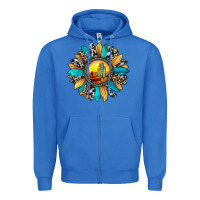 True Royal sunset sunflower Zipper Hoodie - JahusDesignShop
