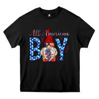Black All American boy with gnome Heavy Core Tee - HowdyJamesFarm