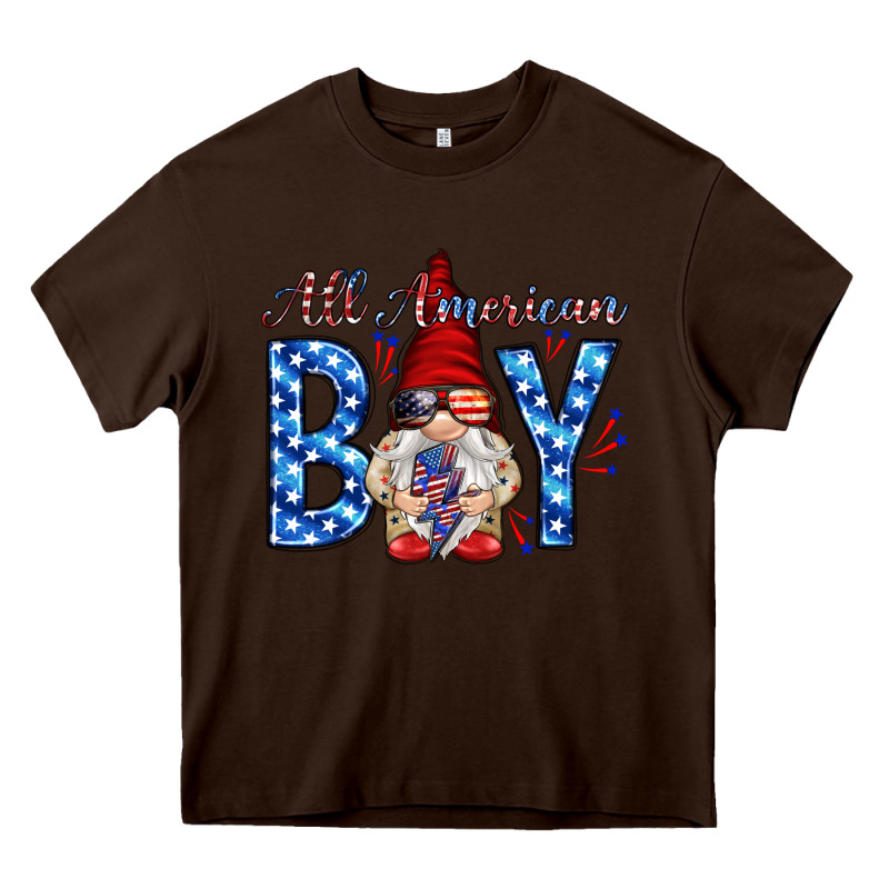All American Boy With Gnome Heavy Core Tee by HowdyJamesFarm | Teevron
