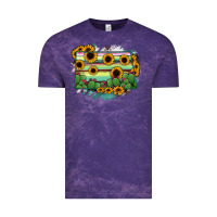 Cloud Purple North Dakota State Map Vintage Tee - RanaPortraitStore
