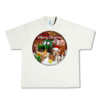 Pistachio Merry Christmas Farm Animals Urban Heavy Tee - FaDigitalArtStudio