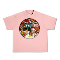 Salmon Merry Christmas Farm Animals Urban Heavy Tee - FaDigitalArtStudio