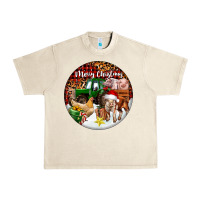 Sandshell Merry Christmas Farm Animals Urban Heavy Tee - FaDigitalArtStudio