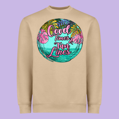 Good Times And Tan Lines Heavyweight Sweatshirt Designed By Jahusdesignshop