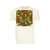 Vintage Arctic baseball bat and gloves with camouflage seamless pattern Vintage Tee - BundleAndBundleShop