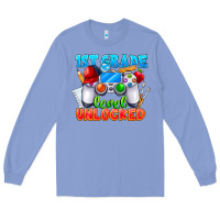 Colony Blue 1st Grade Level Unlocked Long Sleeve Tee - CowhideDigitalArt