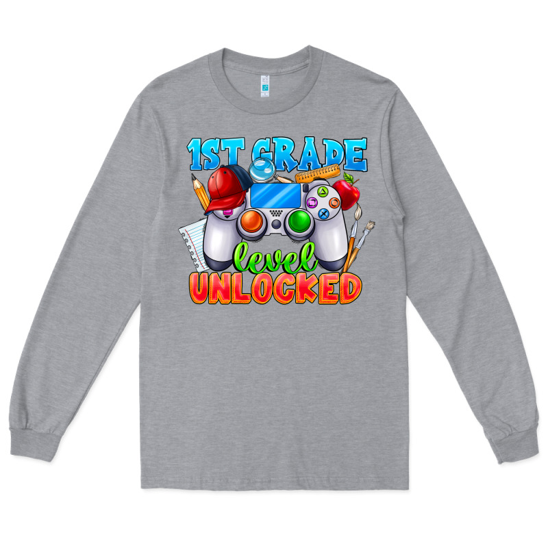 1st Grade Level Unlocked Long Sleeve Tee by CowhideDigitalArt | Teevron