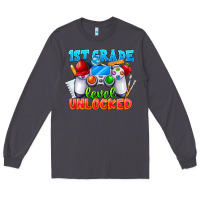 Smoke 1st Grade Level Unlocked Long Sleeve Tee - CowhideDigitalArt