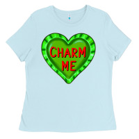 Baby Blue valentine's day hearts Ladies Tee - FaDigitalArtStudio