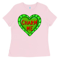 Bubblegum Pink valentine's day hearts Ladies Tee - FaDigitalArtStudio