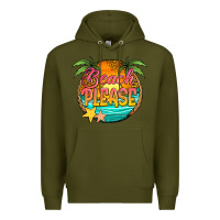 Army Green beach please Premium Hoodie - Jasminsmagicworld