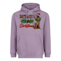 Lavender merry christmas german shepherd Heavyweight Hoodie - RanaPortraitStore
