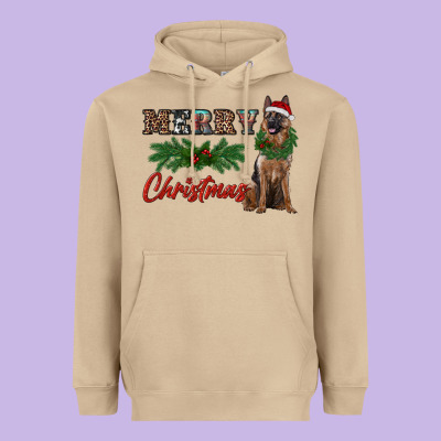 Merry Christmas German Shepherd Heavyweight Hoodie Designed By Ranaportraitstore