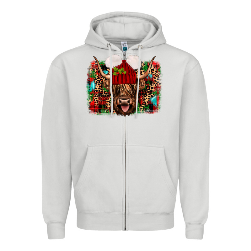 Highland Cow Christmas Zipper Hoodie by JahusDesignShop | Teevron