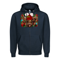 Navy highland cow christmas Zipper Hoodie - JahusDesignShop
