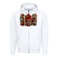 White highland cow christmas Zipper Hoodie - JahusDesignShop