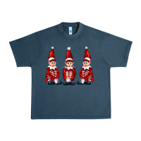 Midnight Navy Christmas Elfs Urban Heavy Tee - FaDigitalArtStudio
