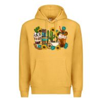 Mustard Coffee cups Premium Hoodie - Artiststas