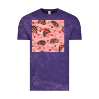 Cloud Purple valentines day strawberries in cream seamless pattern Vintage Tee - BundleAndBundleShop