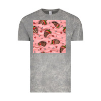 Cloud Rock valentines day strawberries in cream seamless pattern Vintage Tee - BundleAndBundleShop