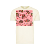 Vintage Arctic valentines day strawberries in cream seamless pattern Vintage Tee - BundleAndBundleShop