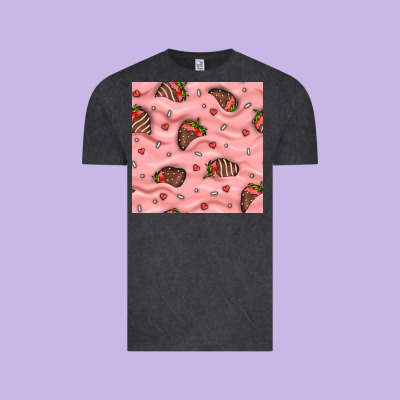 Valentines Day Strawberries In Cream Seamless Pattern Vintage Tee Designed By Bundleandbundleshop