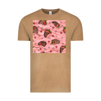Vintage Camel valentines day strawberries in cream seamless pattern Vintage Tee - BundleAndBundleShop