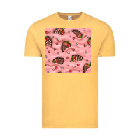 Vintage Mustard valentines day strawberries in cream seamless pattern Vintage Tee - BundleAndBundleShop