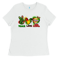White peace love juneteenth Ladies Tee - FaDigitalArtStudio