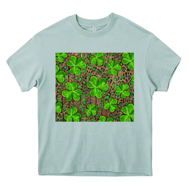 Saint Patricks Day Shamrock And Leopard Heavy Core Tee by RanaPortraitStore | Teevron