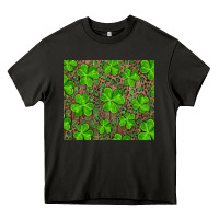 Asphalt Saint Patricks Day Shamrock And Leopard Heavy Core Tee - RanaPortraitStore