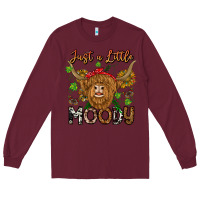 Burgundy Just a Little Moody Long Sleeve Tee - CowhideDigitalArt